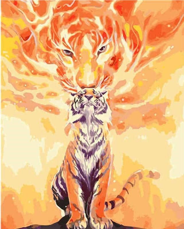 Tiger flame spirit - Animals Paint By Number - Paint by numbers for adult