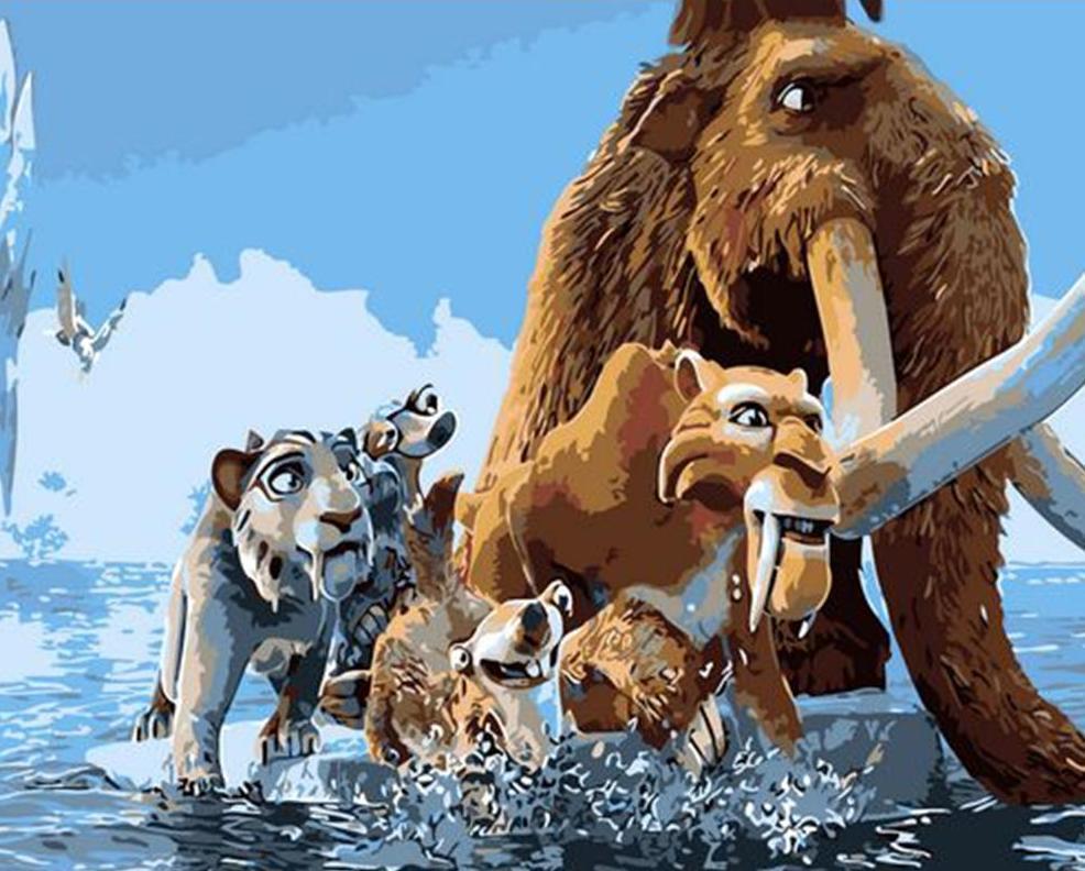 ice-age-animals-cartoon-and-animation-paint-by-number-paint-by