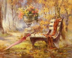 Chair Park Autumn Landscape City - DIY Paint By Numbers - Numeral Paint
