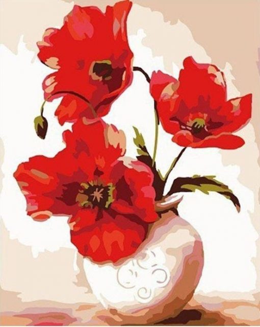 Europe Red Vase - DIY Paint By Numbers - Numeral Paint