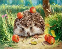Hedgehog Wall Art Picture Canvas Painting - DIY Paint By Numbers - Numeral Paint