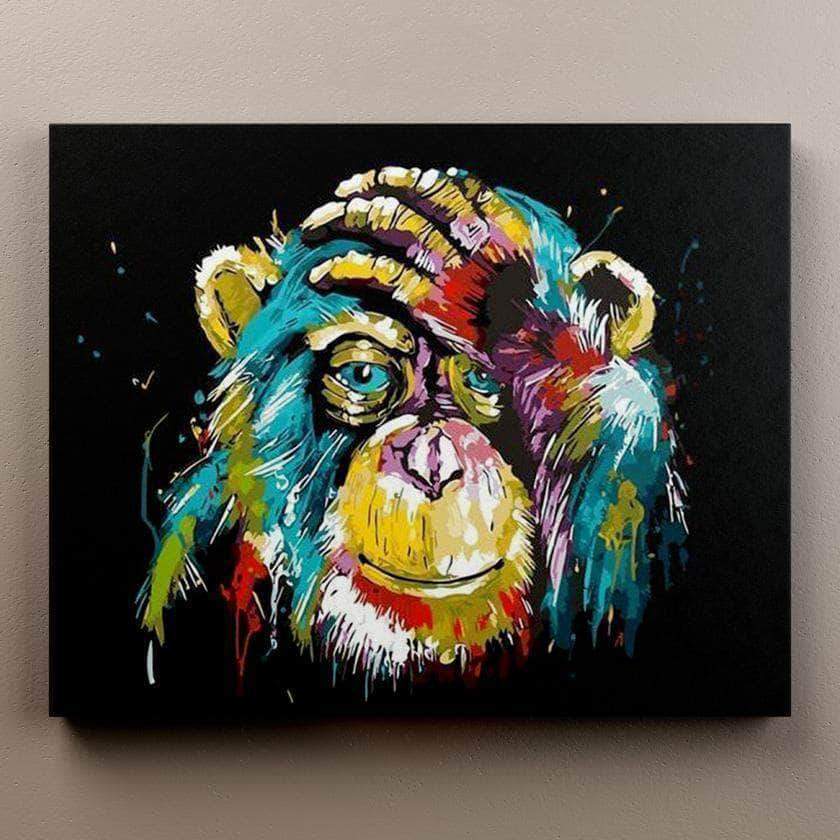 Abstract chimpanzee - Animals Paint By Numbers - Paint by numbers