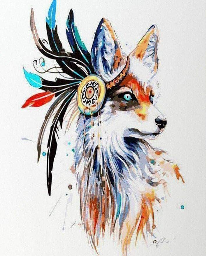 Spirit Guide Fox - Animals Paint By Number - Paint by numbers for adult