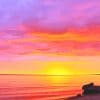 Orange Pink Sunrise Beach adult paint by number
