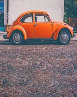 Orange VW Retro adult paint by numbers