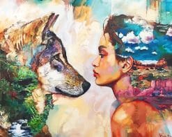 Wolf woman animal human adult paint by numbers