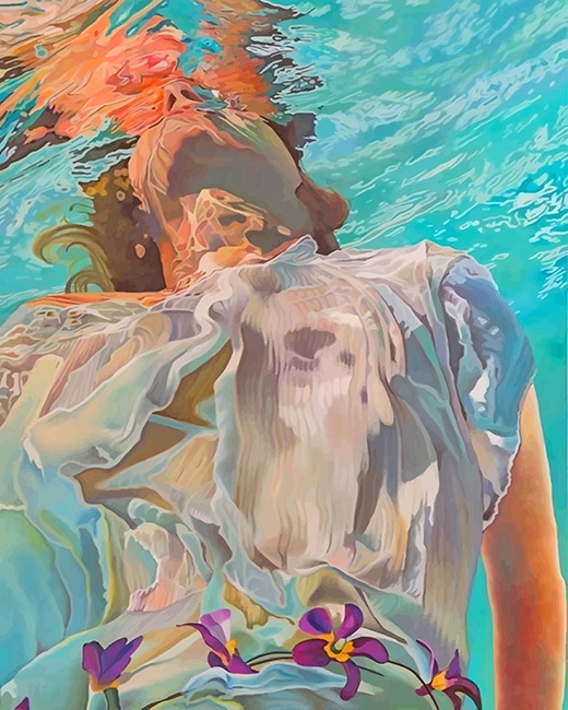Woman Swimming In The Water - Paint By Number - Paint by numbers for adult