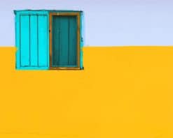 Yellow blue wall adult paint by number