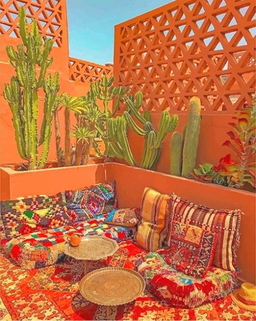Beautiful Moroccan Living Room paint by number