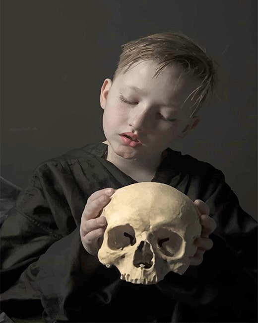 Boy With Skull Photography paint by number