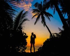 Couple In Love Silhouette Paint by numbers