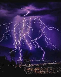 Lightning Purple Sky paint by number