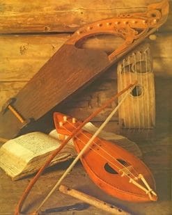 Medieval Bard Instrument paint by number