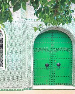 Traditional Moroccan Green Door Paint By Numbers