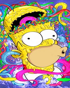Crazy Homer Simpson Paint by Numbers