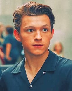 Tom Holland Wearing Black Paint By Numbers
