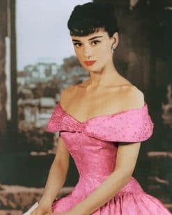 Audrey Hepburn Pink Dress adult paint by numbers