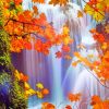 Beautiful Waterfall Autumn paint by number