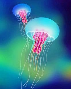 Blue Purple Jellyfish adult paint by numbers