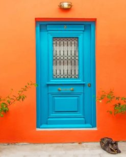 Blue Aesthetic Door Paint By Numbers