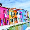 Colorful buildings adult paint by numbers