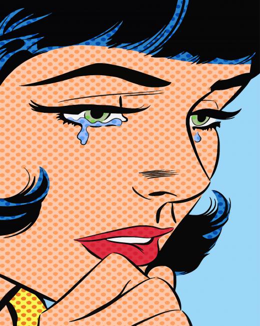 Girl Crying Pop Art - NEW Paint By Number - Paint by numbers for adult