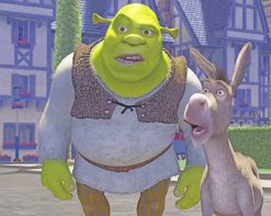 Crazy Shrek And His Donkey adult paint by numbers