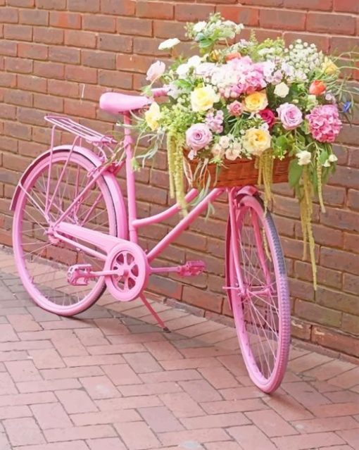 Cute Pinky Bike Paint By Numbers