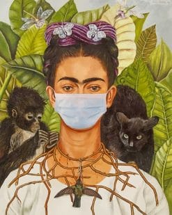 Frida Kahlo Wearing Mask adult paint by numbers