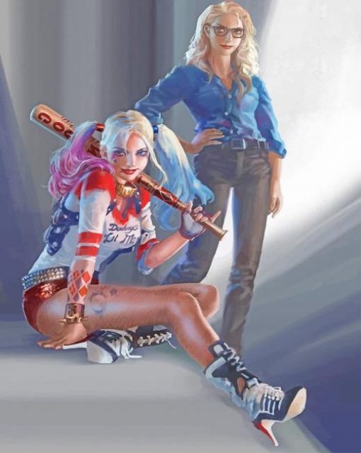 Harley Quinn and Dr Harleen adult paint by numbers