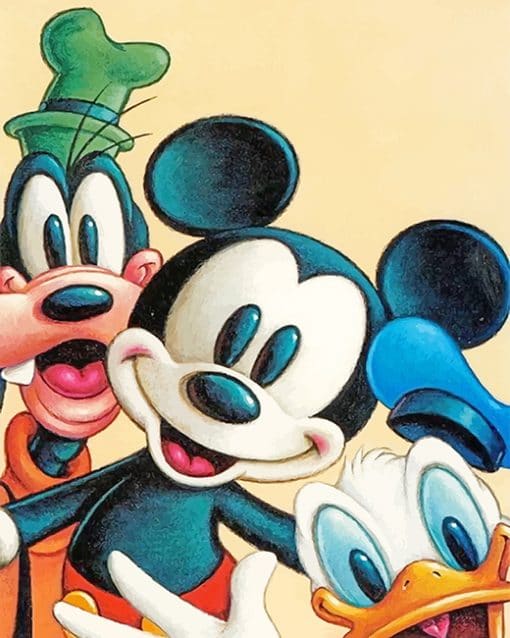 Mickey Mouse Goofy And Donald Duck Paint By Numbers