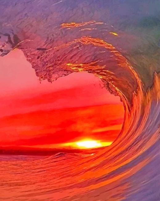 DIY Paint By Numbers Art: Surf At Sunset