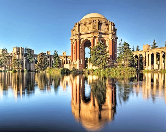 The Palace Of Fine Arts in San Francisco paint by number