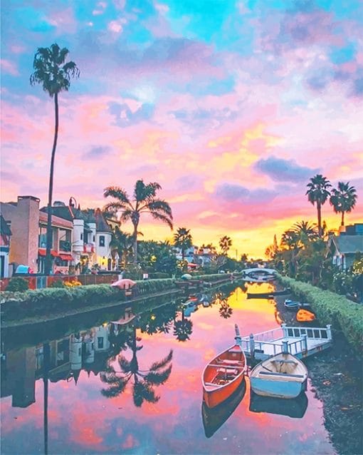 Venice canals walkaway Los Angeles California adult paint by numbers