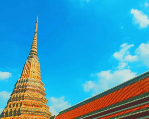 Wat Phra Chetuphon Bangkok paint by number