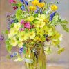 Aesthetic Yellow Vase And Flowers paint By numbers