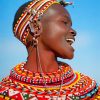 African Woman Smiling paint by number