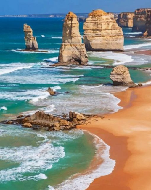 Amazing Beach in Australia paint by numbers