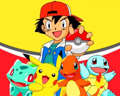 Ash Ketchum Pokemon paint by number