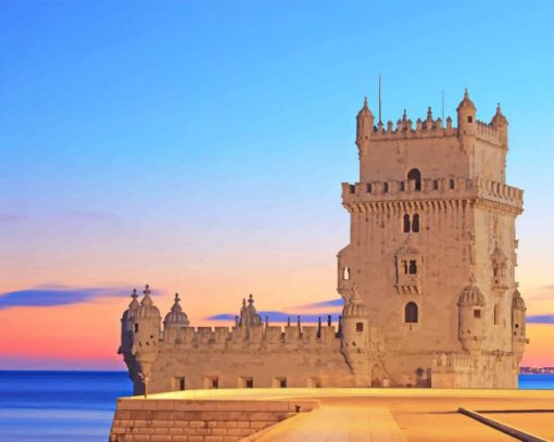 belem tower- Sunset adult paint by numbers
