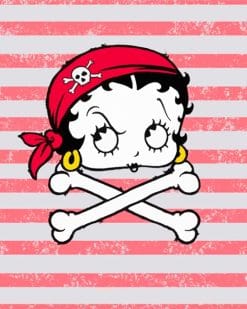 Betty Boop Pirate Face paint by numbers