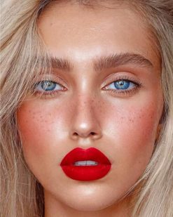 Blonde Red Lip paint by number