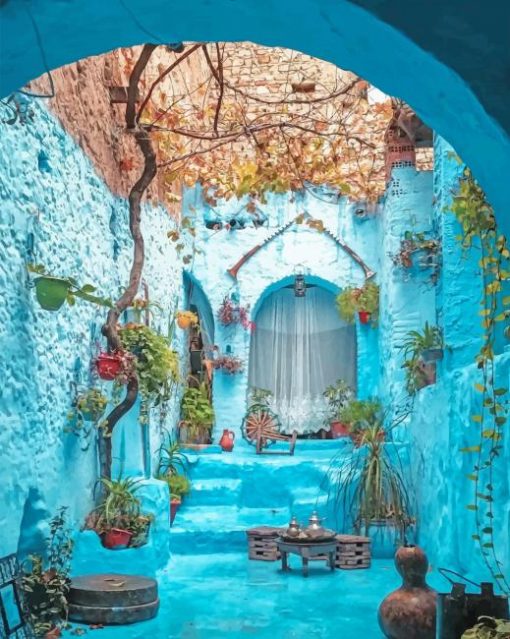 Chefchaouen Morocco paint by number