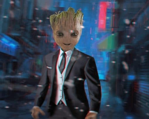 Classy Groot Wearing A Suit Paint By Numbers