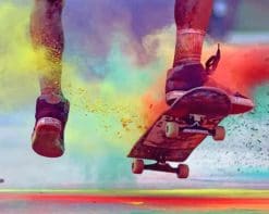 Colorful Smoke Skateboard paint by number