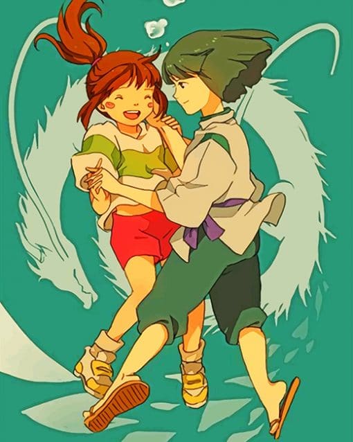 Cute Haku And Chihiro paint by number