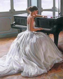Gorgeous Woman Playing Piano Paint By Numbers