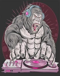 Gorilla Dj Music Party paint by number