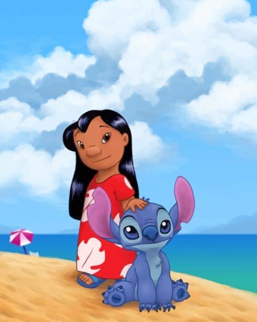 Lilo And Stitch Enjoying Their Summer Paint by numbers