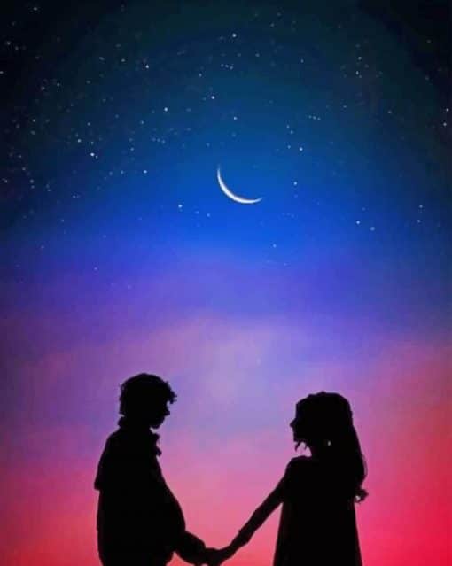 Lovely Couple Silhouette paint By Numbers